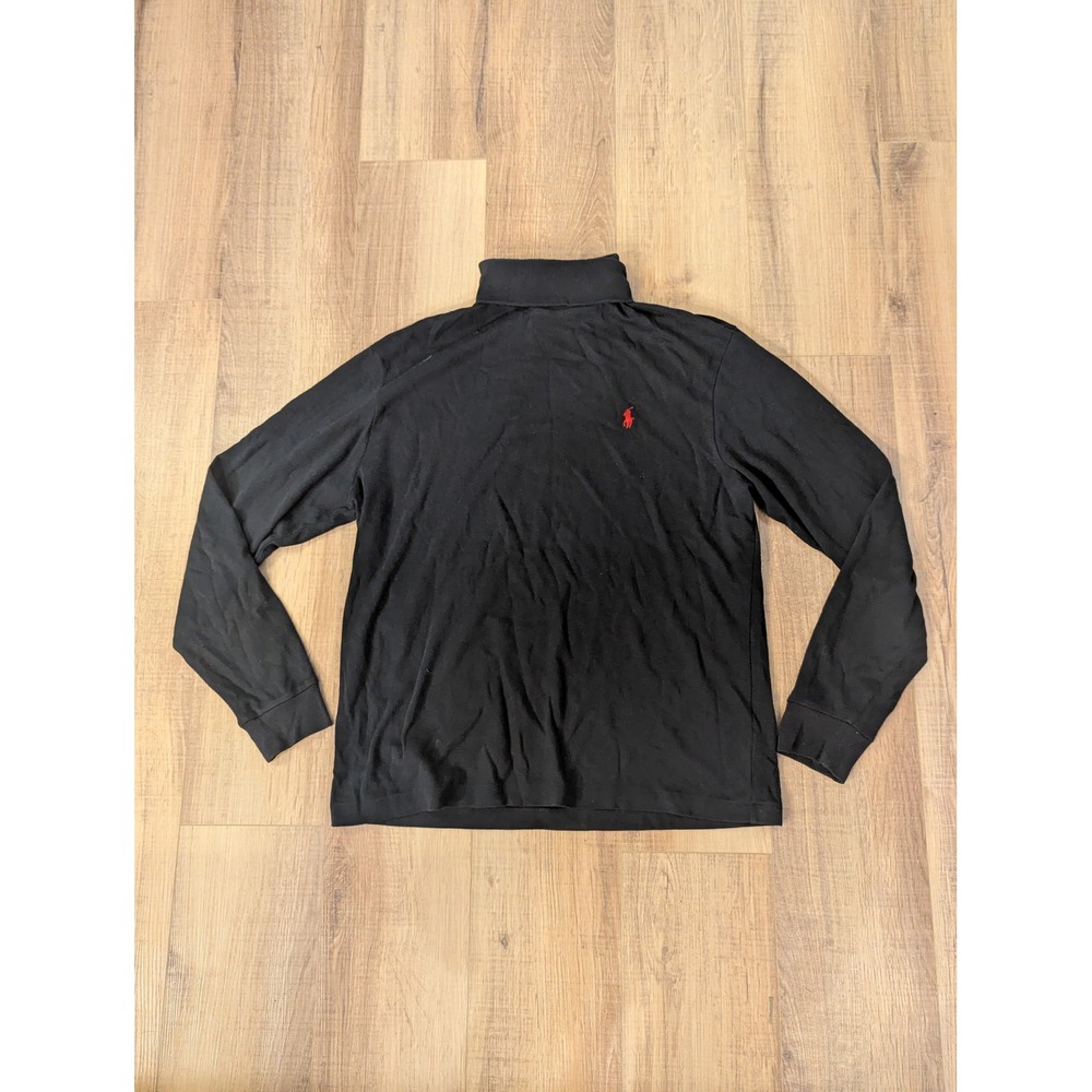 Vintage Polo Ralph Lauren Turtleneck Mens Large Black Red Pony Y2K 90s Cotton